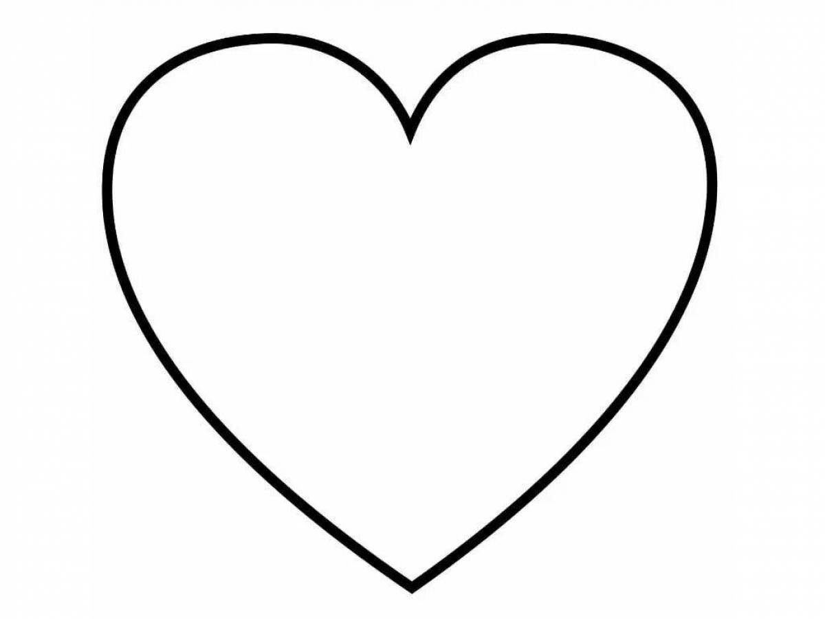Sparkling heart coloring page for preschoolers