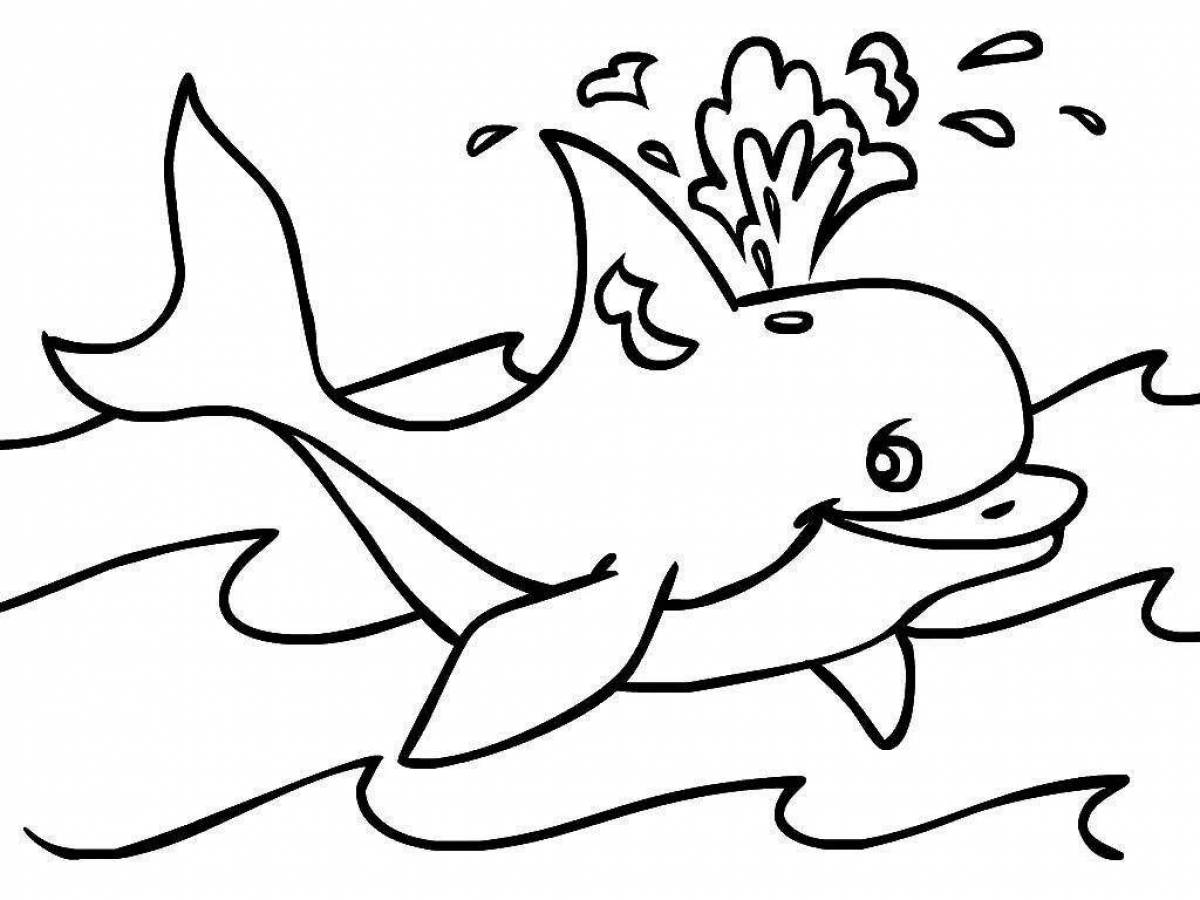 Colorful marine life coloring page for 5-6 year olds
