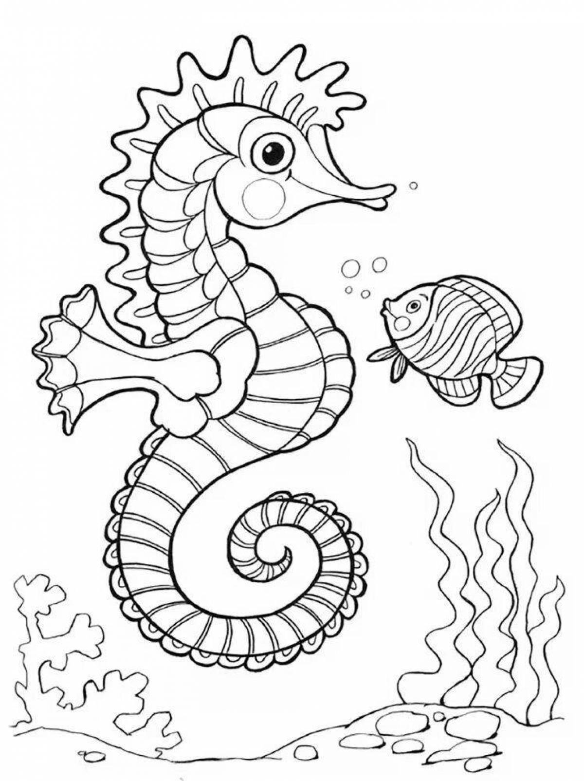 Wonderful sea life coloring book for children 5-6 years old