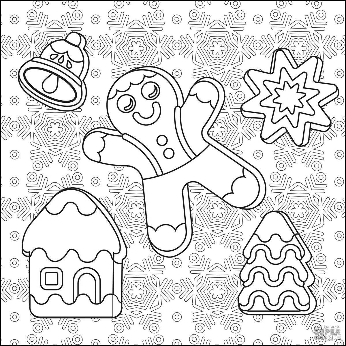Delightful gingerbread coloring pages