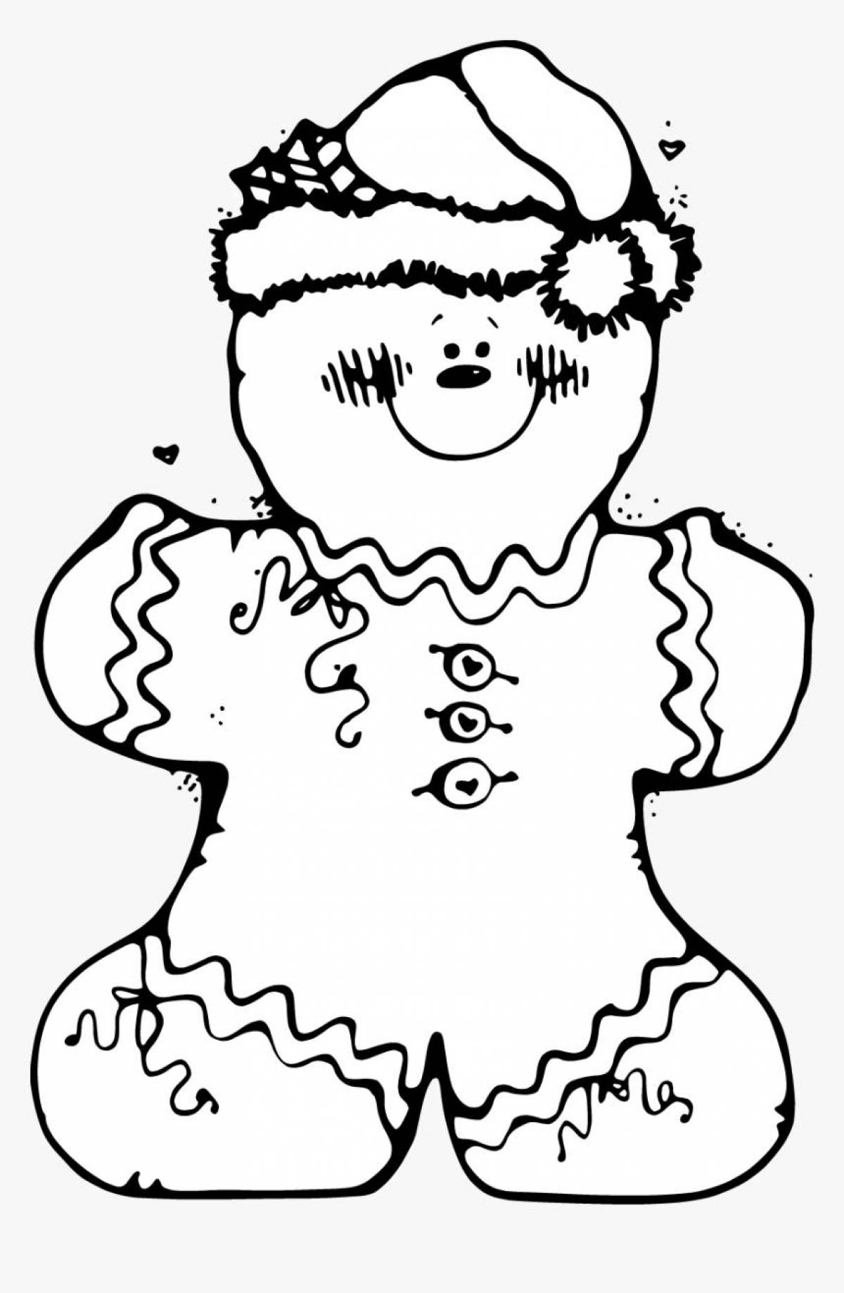 Shiny gingerbread coloring page