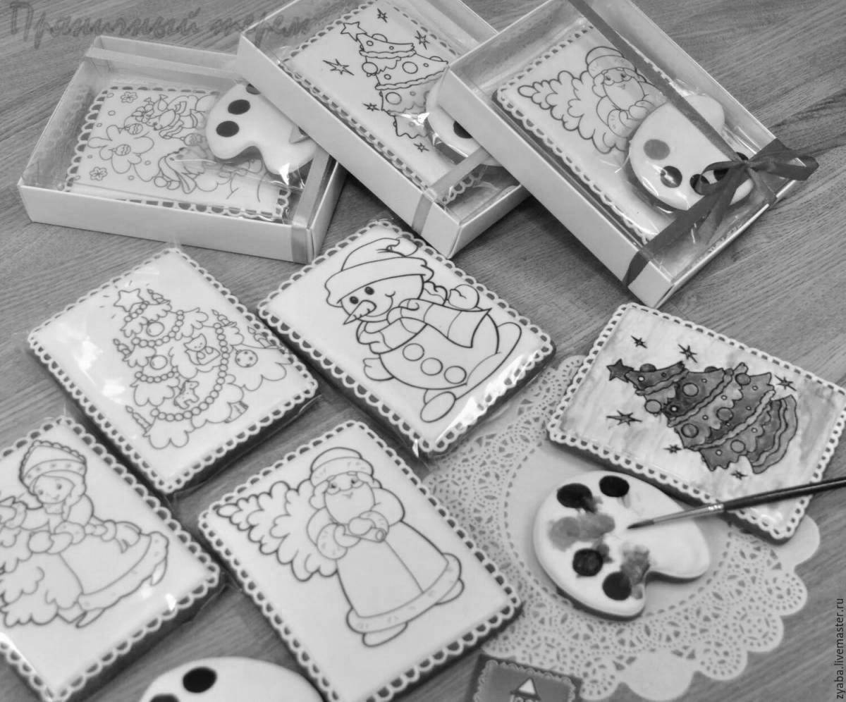 Sparkling gingerbread coloring page