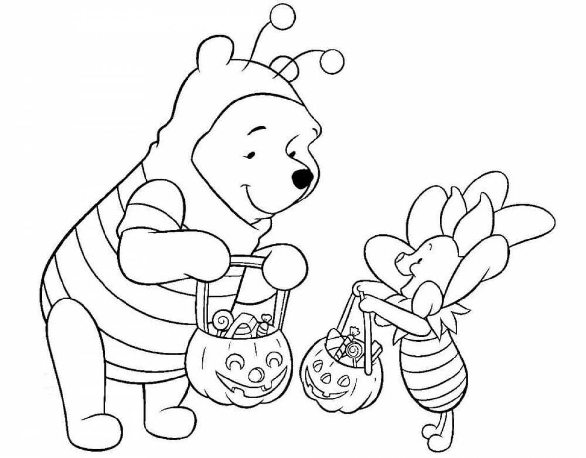 Winnie's playful coloring page