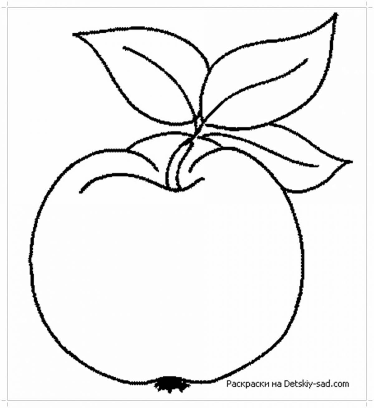 Анимированная страница раскраски яблочко