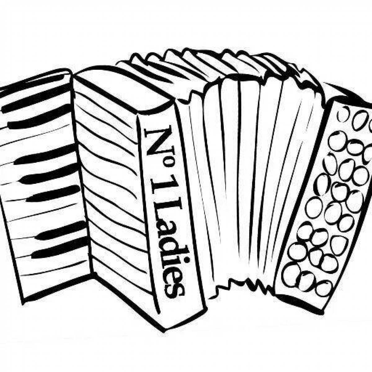 Exciting harmonica coloring book
