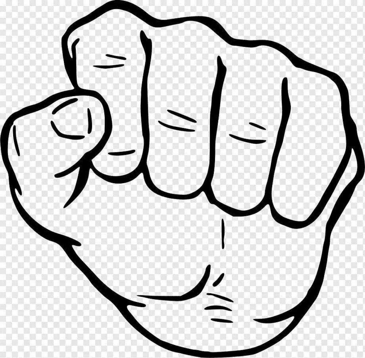 Fat fist coloring page