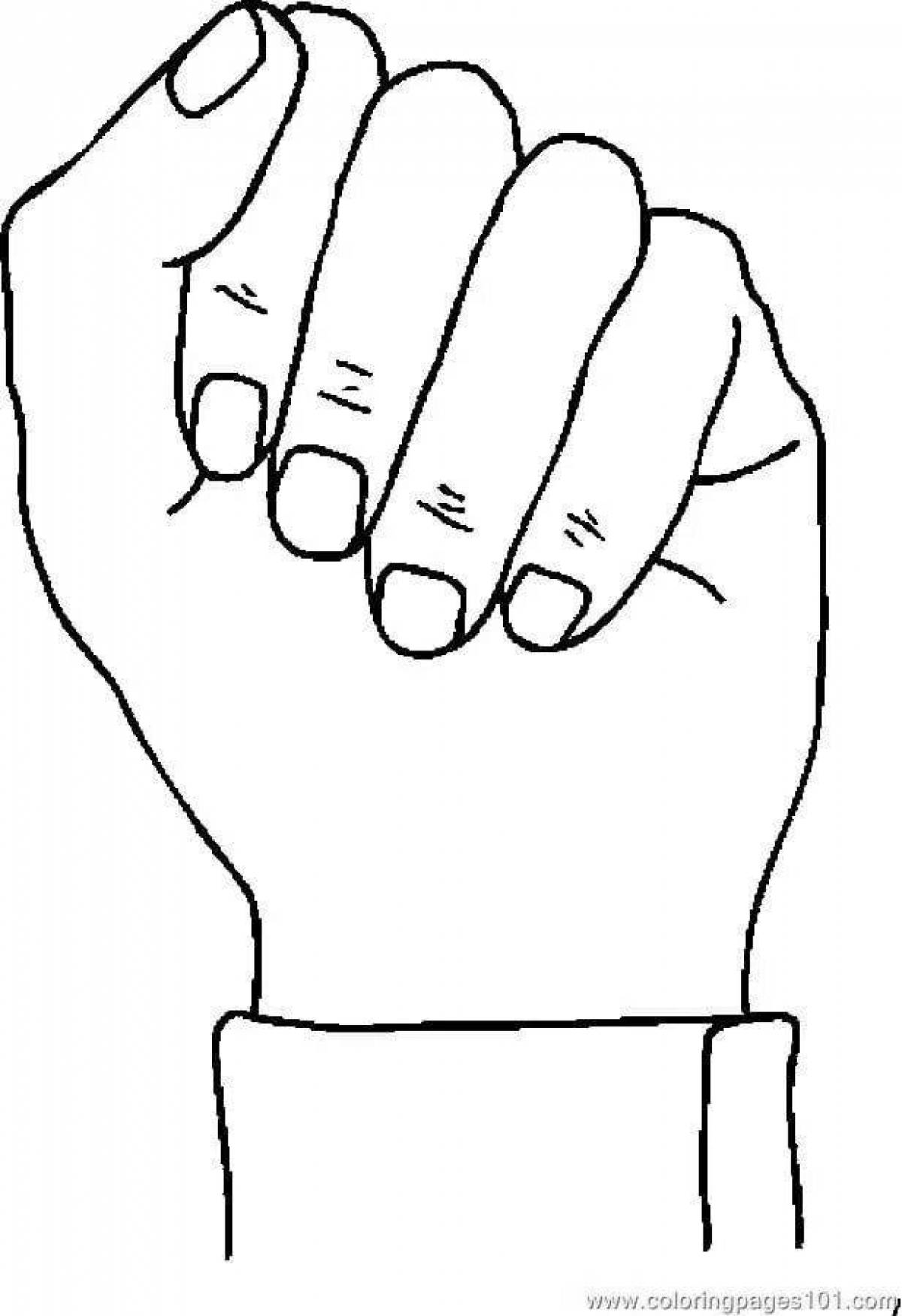 Gorgeous fist coloring page
