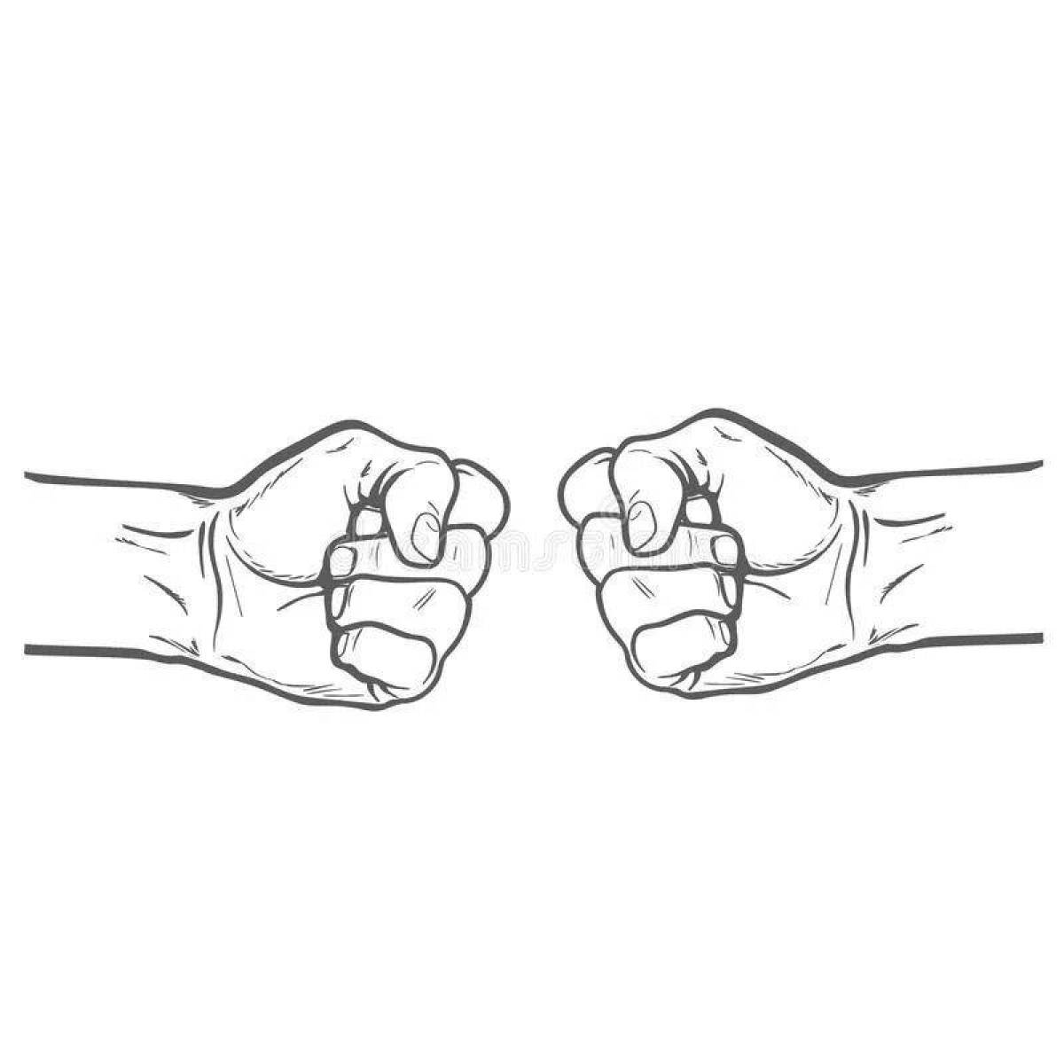 Dynamic Fist Coloring Page