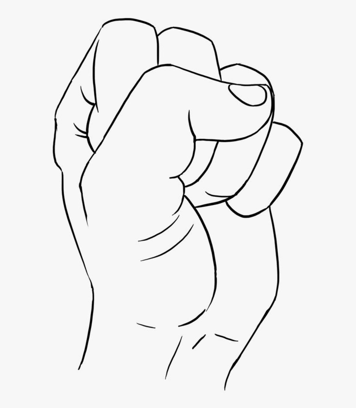Luxury fist coloring page