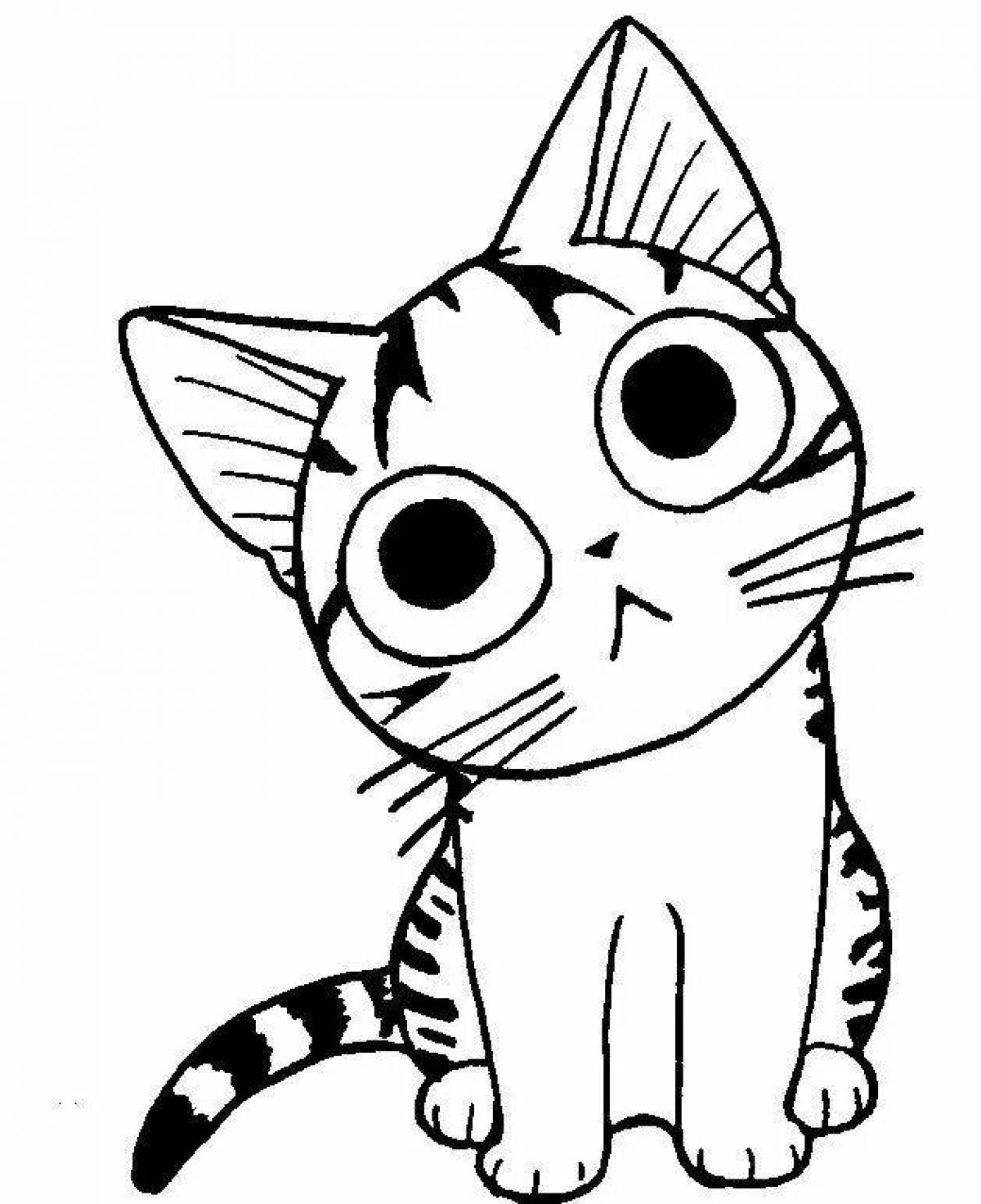 Cute and adorable cat coloring book