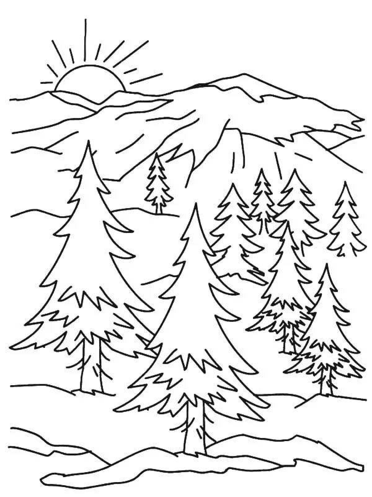 Coloring page magnanimous winter nature
