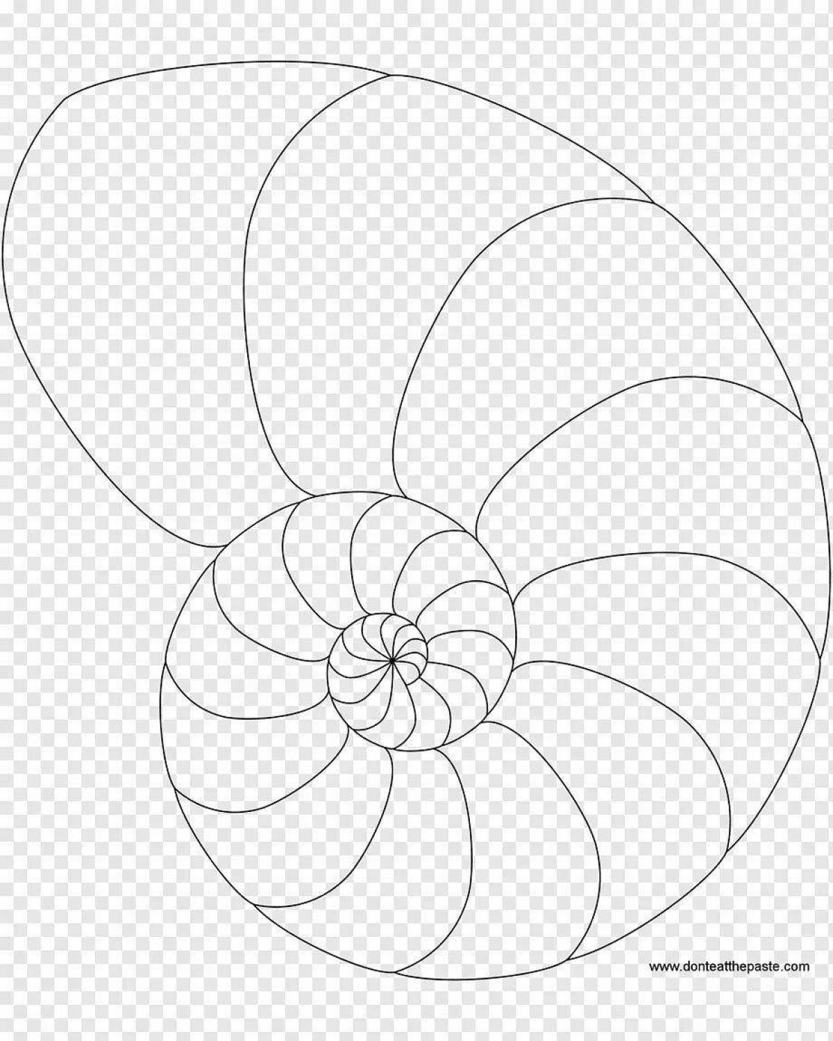 Brilliantly shaded spiral drawing page