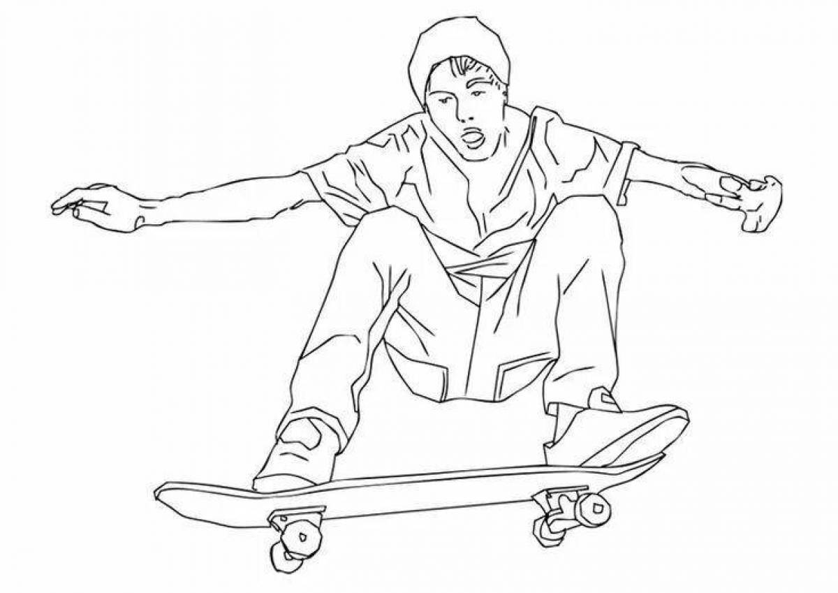 Skate infinity playful coloring page