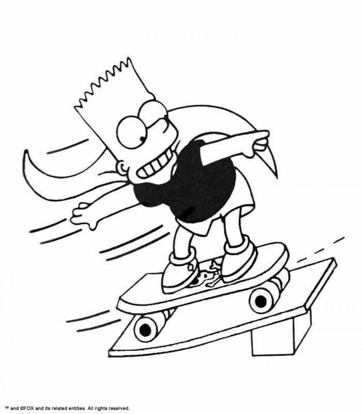 Adorable skate infinity coloring page