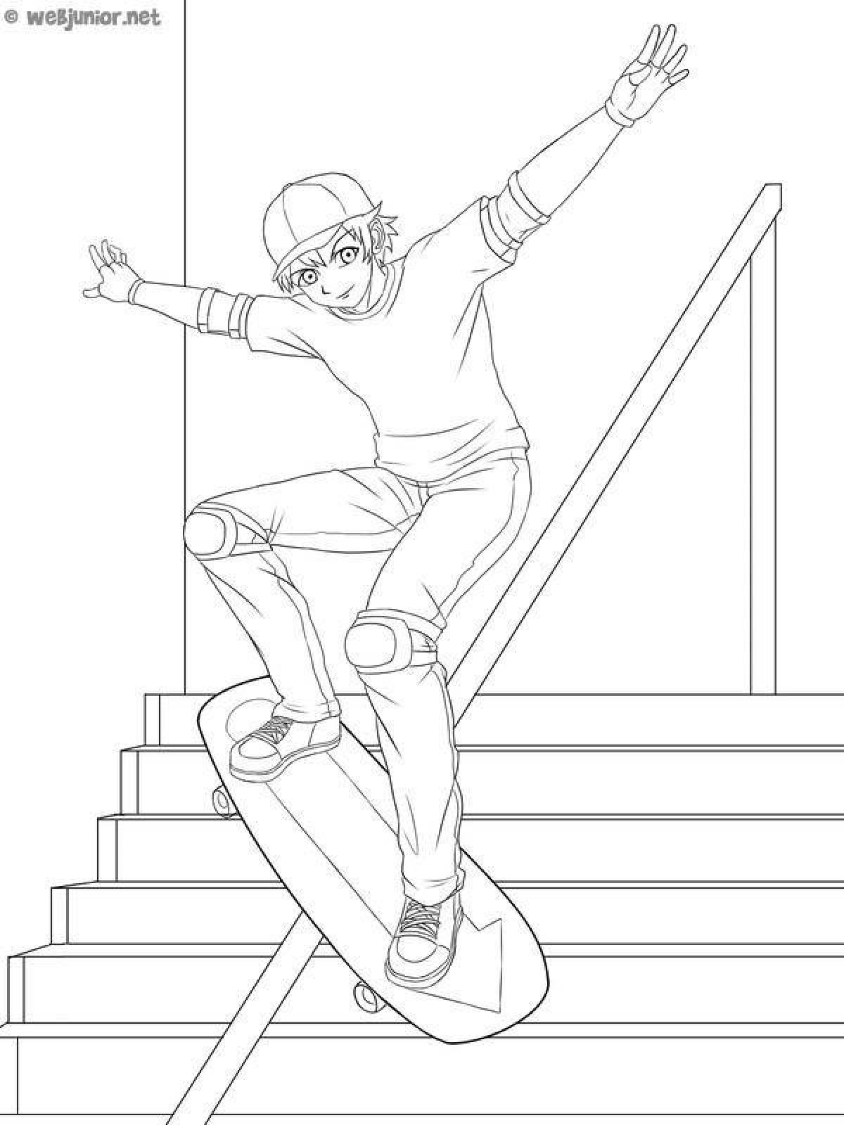 Radiant skate infinity coloring page
