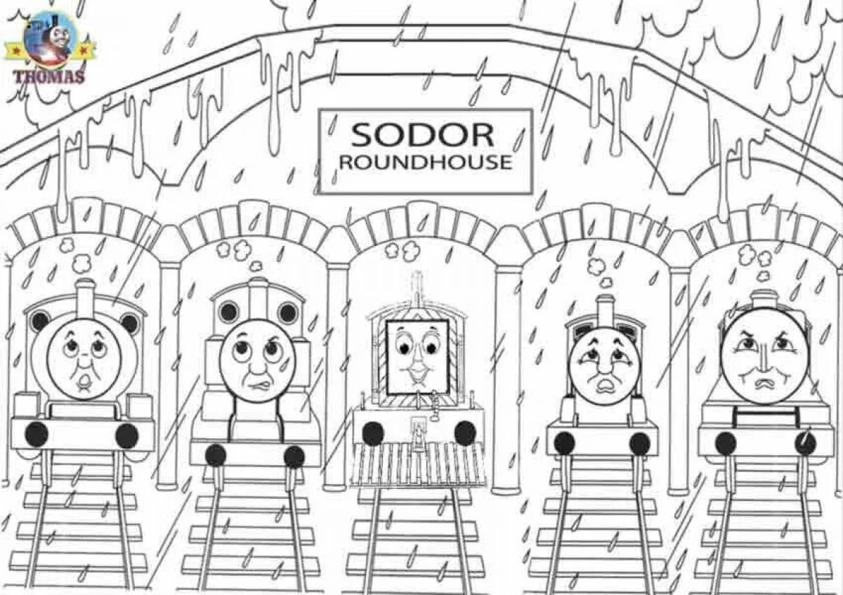 Thomas the happy spider coloring page