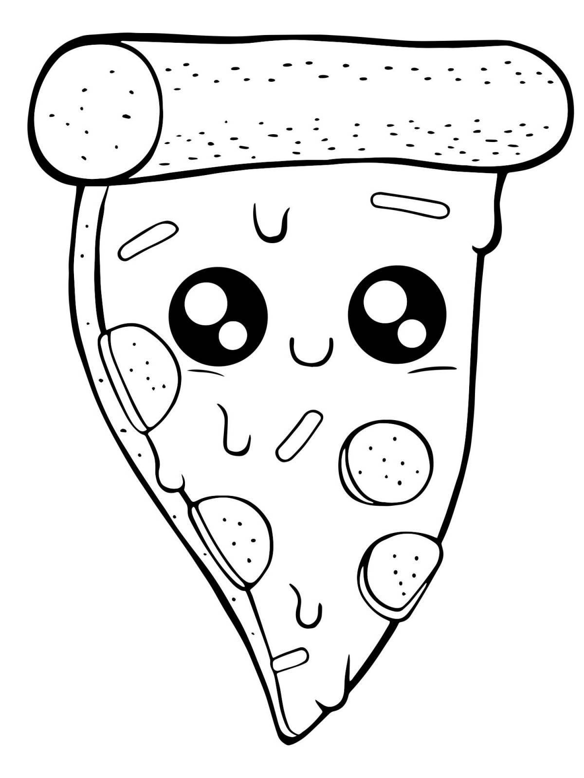 Colorful pizza coloring page