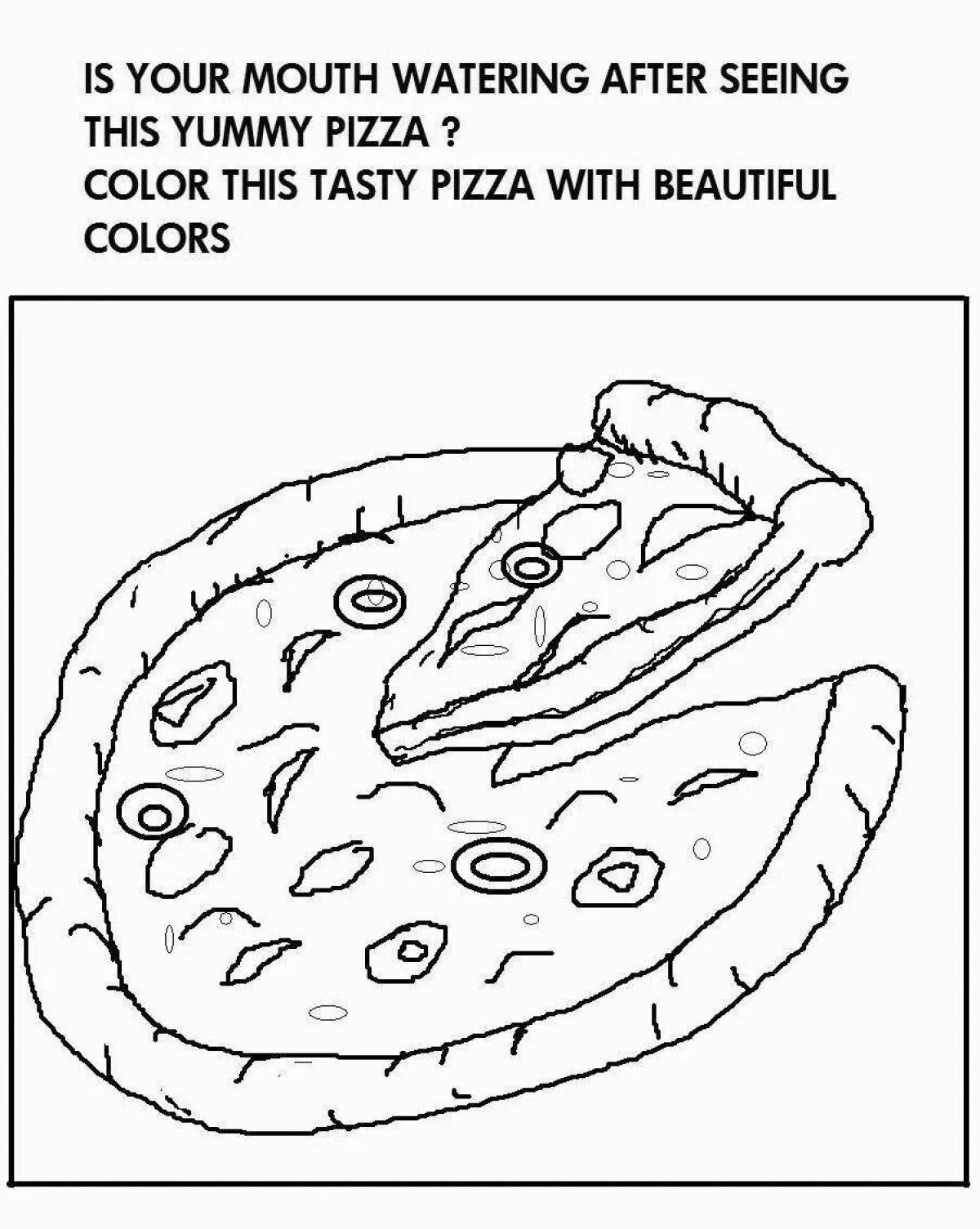 Аппетитная пицца-раскраска