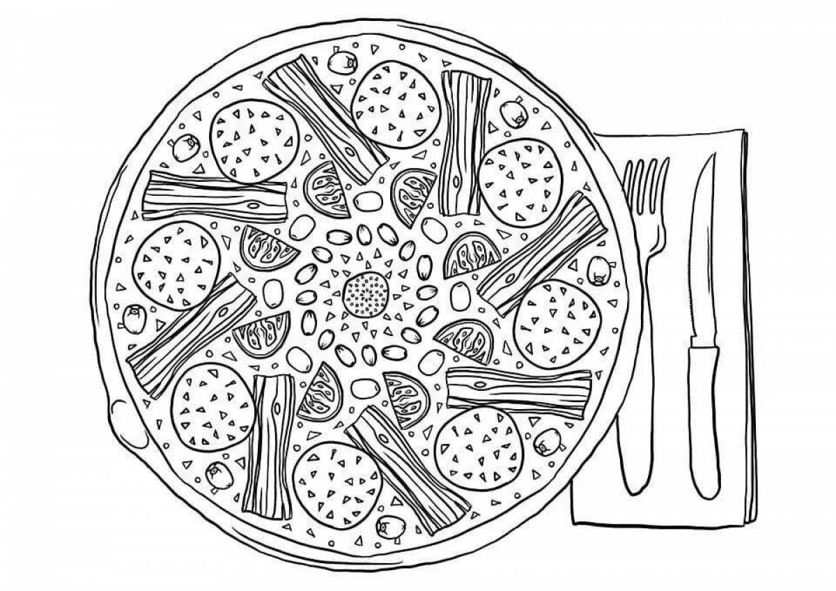 Spicy pizza coloring page