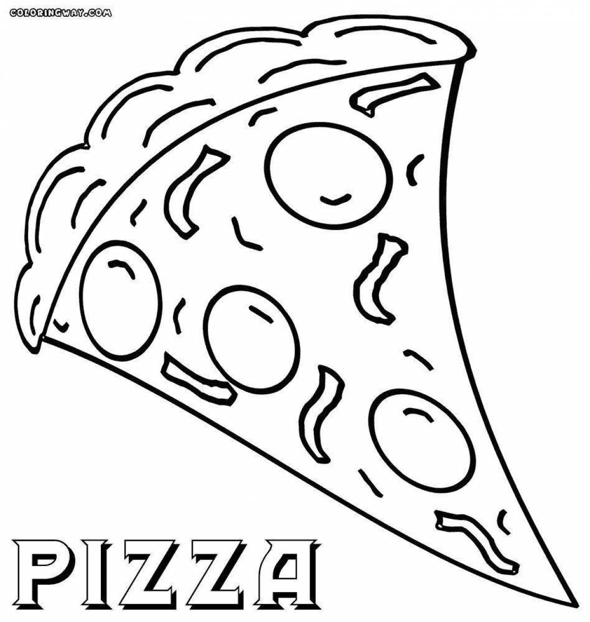 Coloring page irresistible pizza