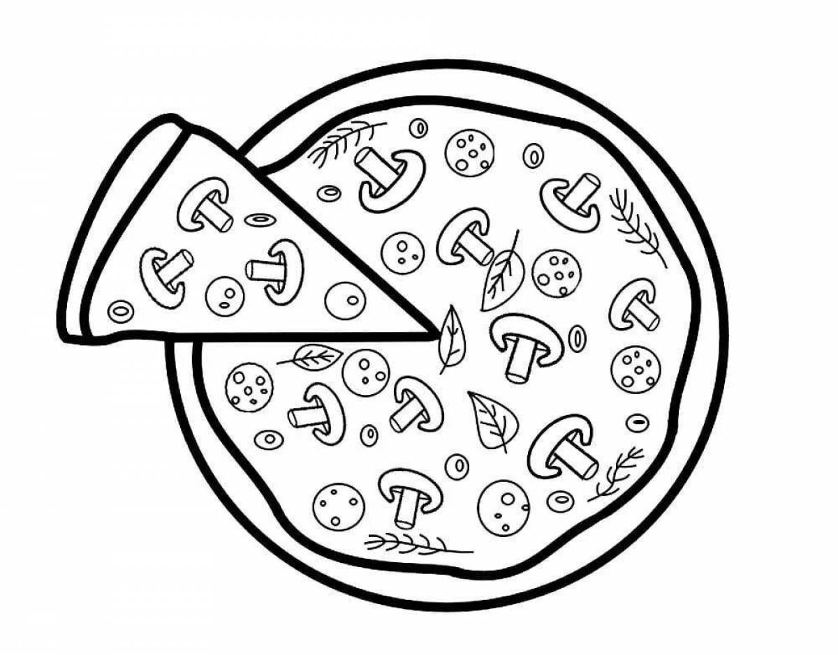 Раскрашивание сочной пиццы