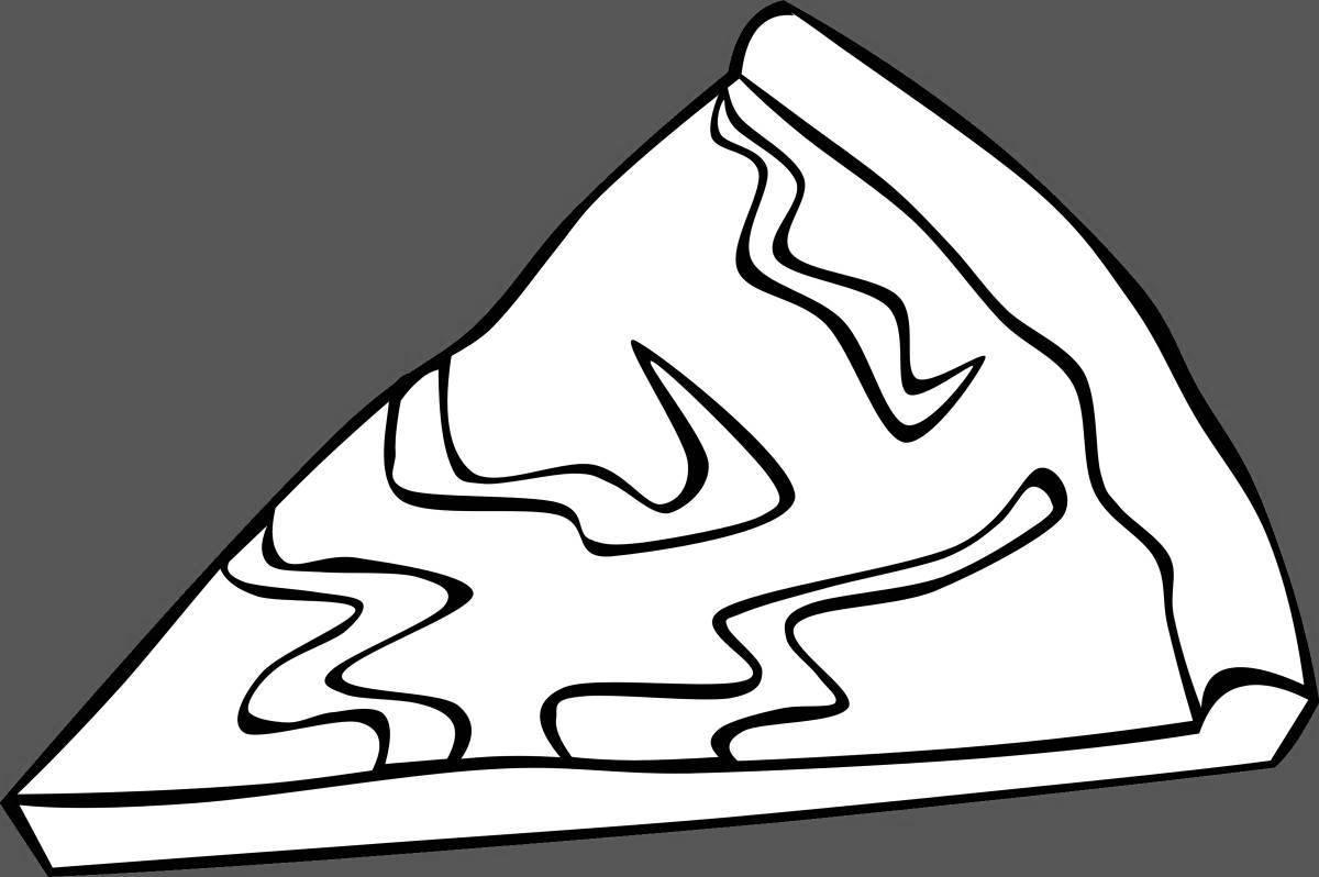 Coloring page pizza with spicy sauce