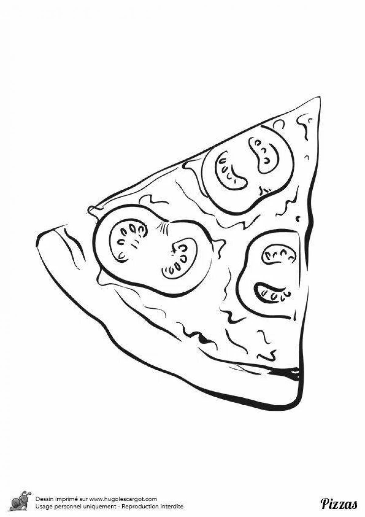 Delightful pizza coloring picture