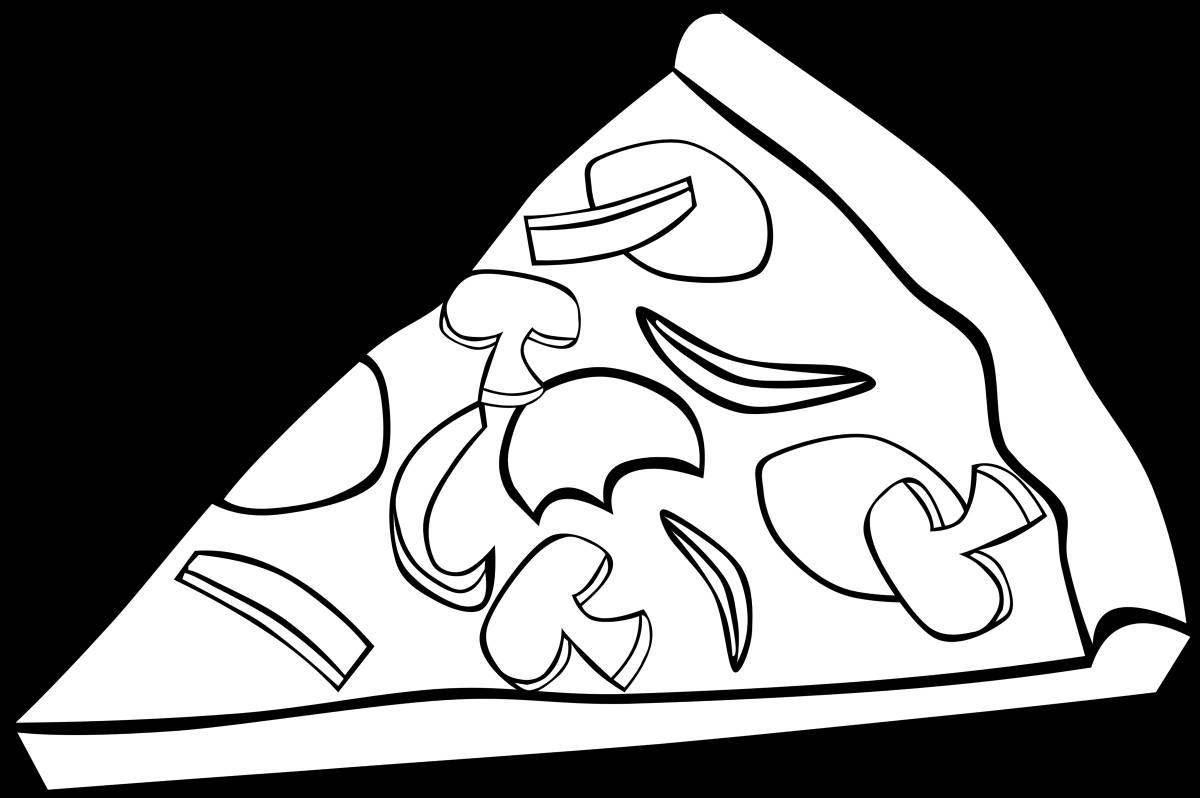 Coloring juicy pizza slices