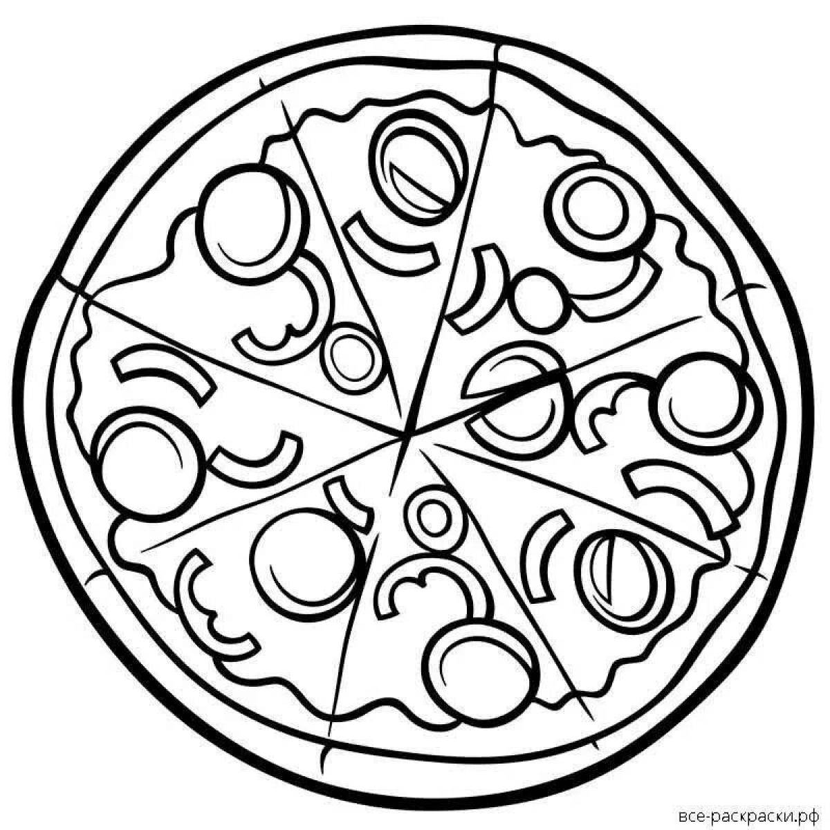 Привлекательная ароматная пицца-раскраска