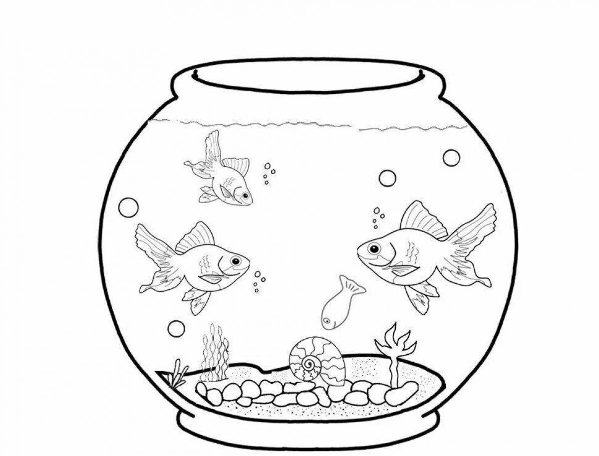 Раскраска яркая аквариумная рыбка