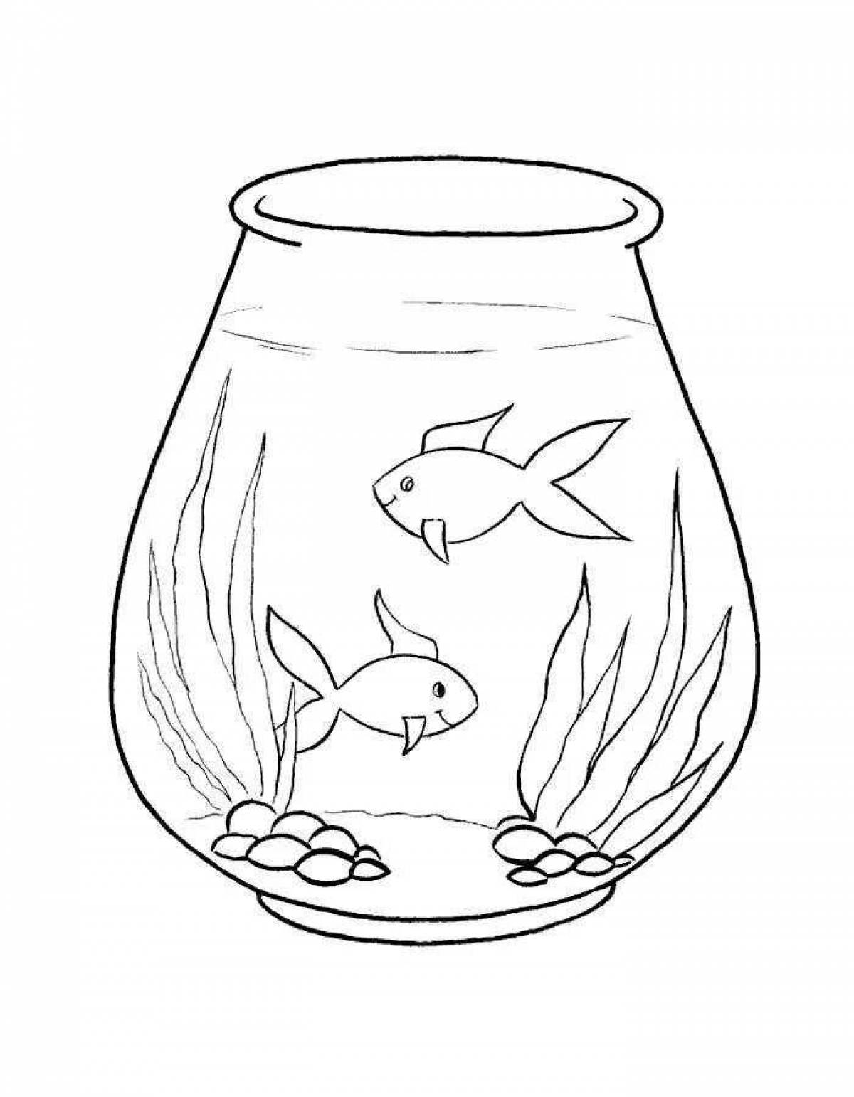 Раскраска игривая аквариумная рыбка