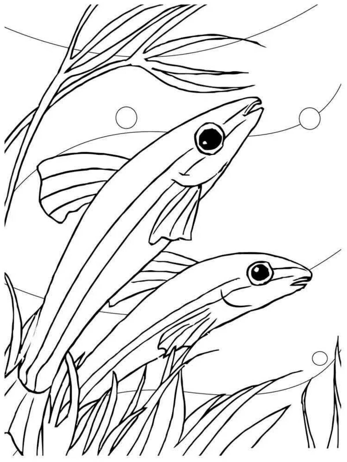 Очаровательная аквариумная рыбка-раскраска