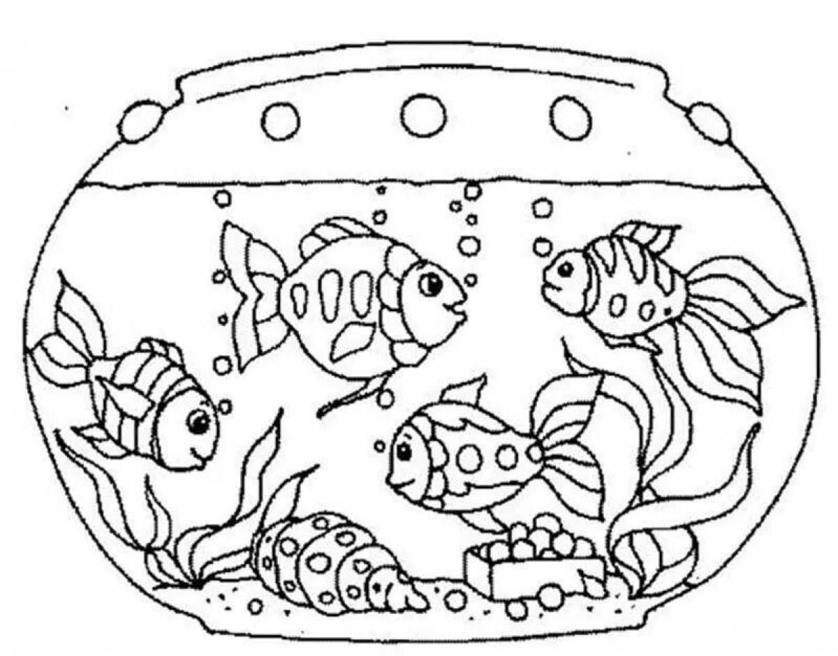 Gorgeous aquarium fish coloring page