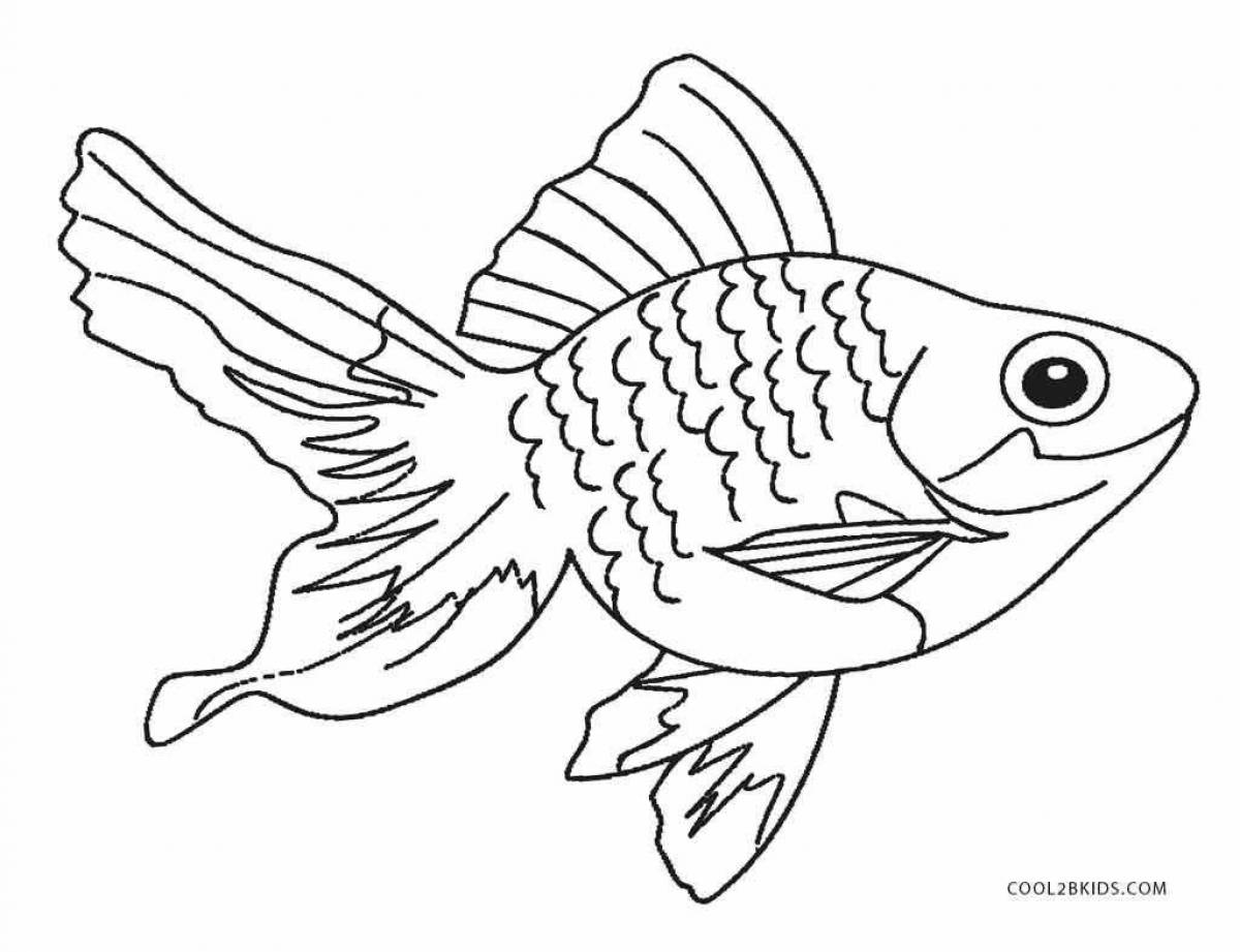Incredible aquarium fish coloring page