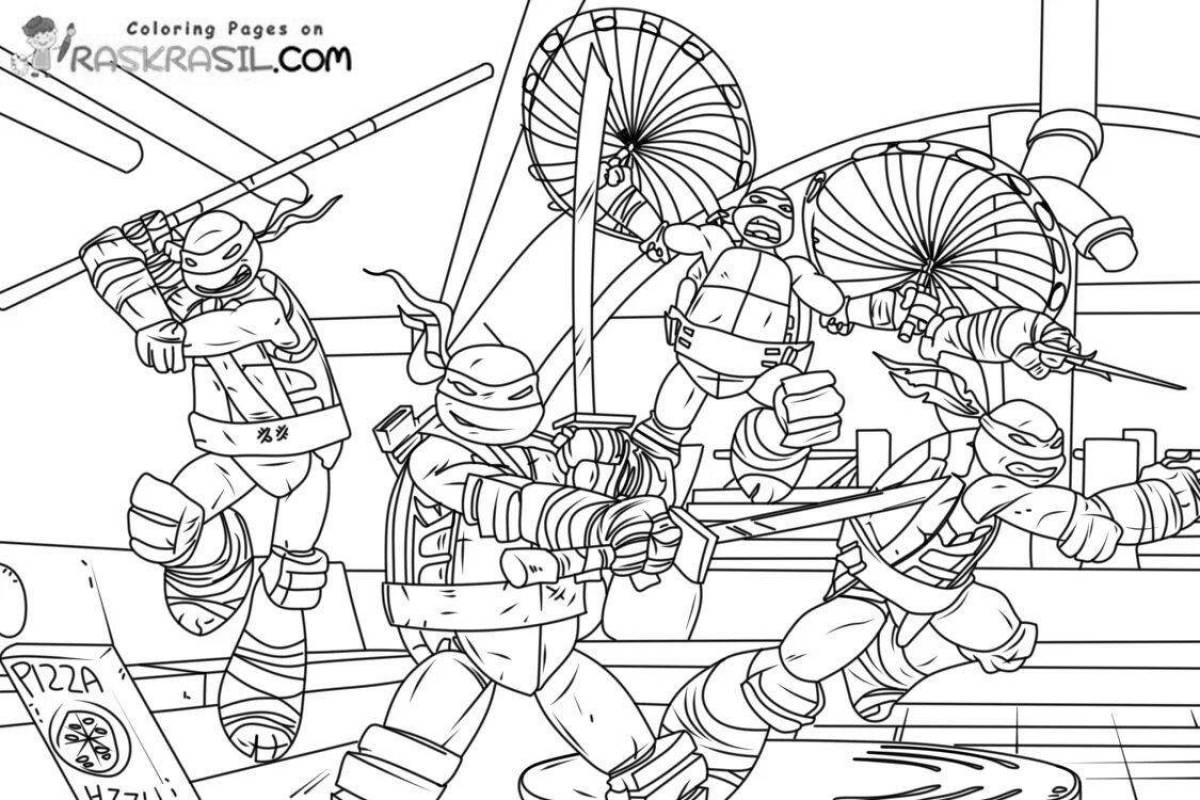 Fabulous ninja turtle coloring page