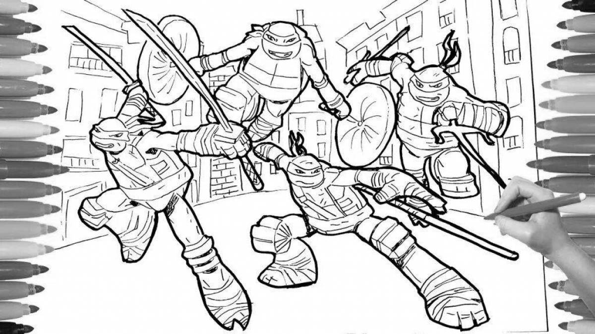 Eminent Ninja Turtle coloring page
