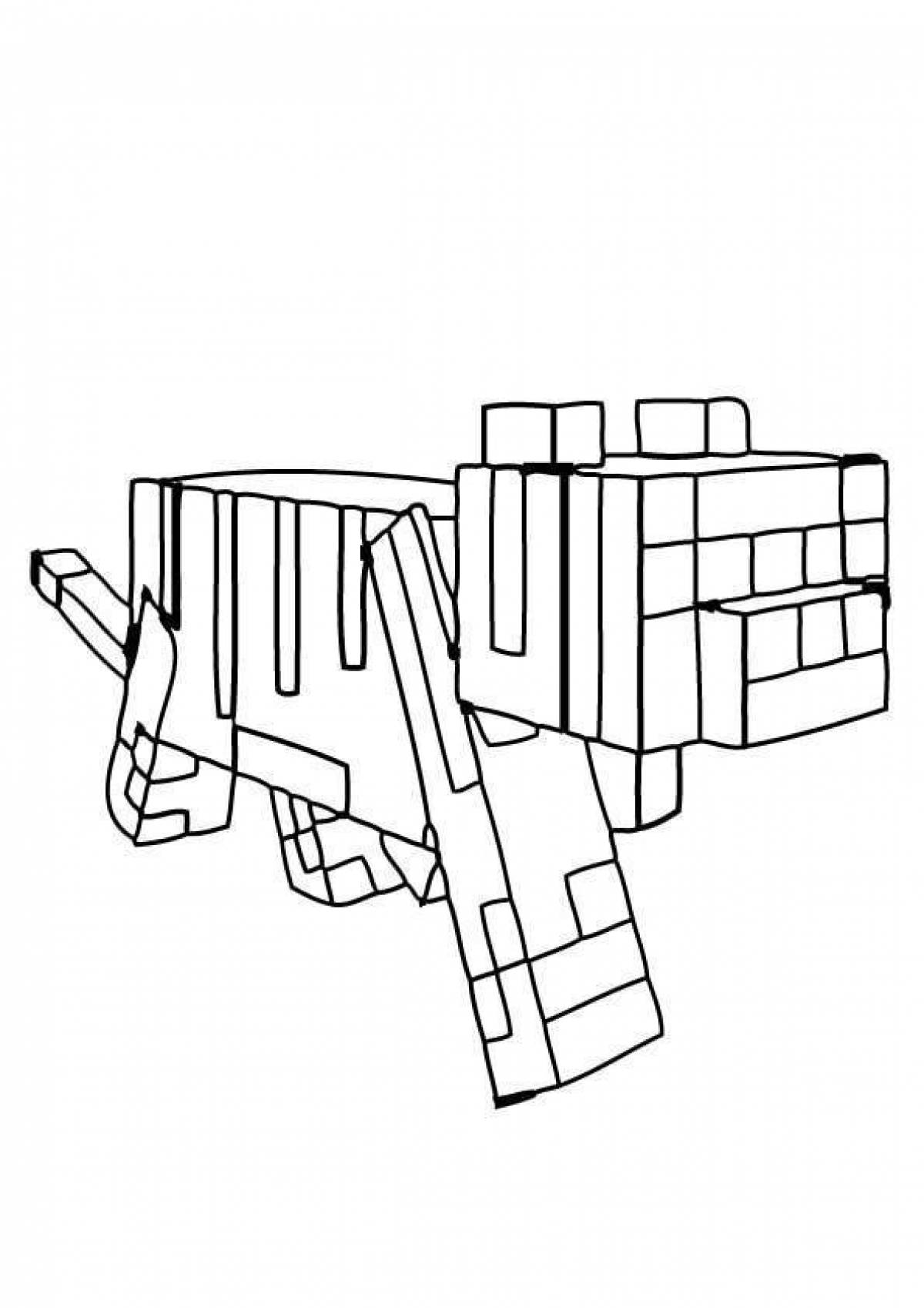 Minecraft exotic cat coloring page