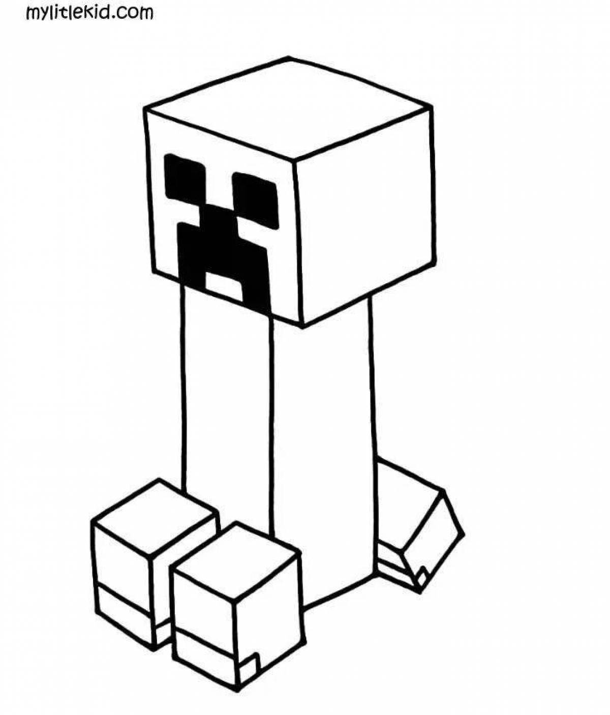 Coloring witty cat minecraft