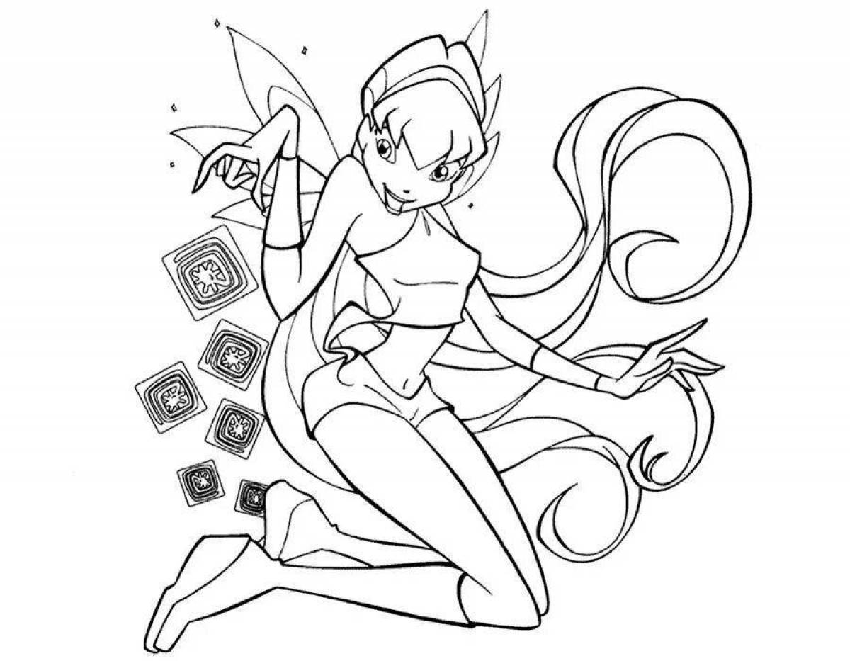 Charming winx games coloring book