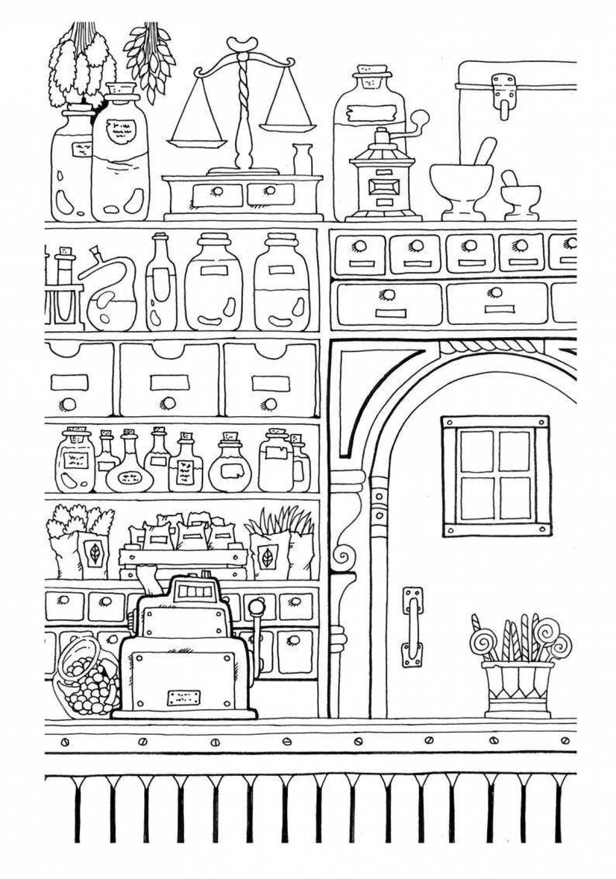 Colorful coloring inside the house