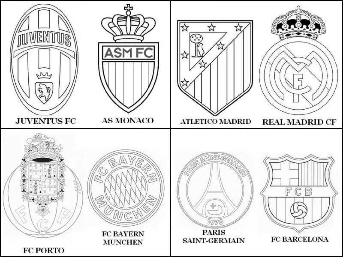 Футбольные логотипы раскраски