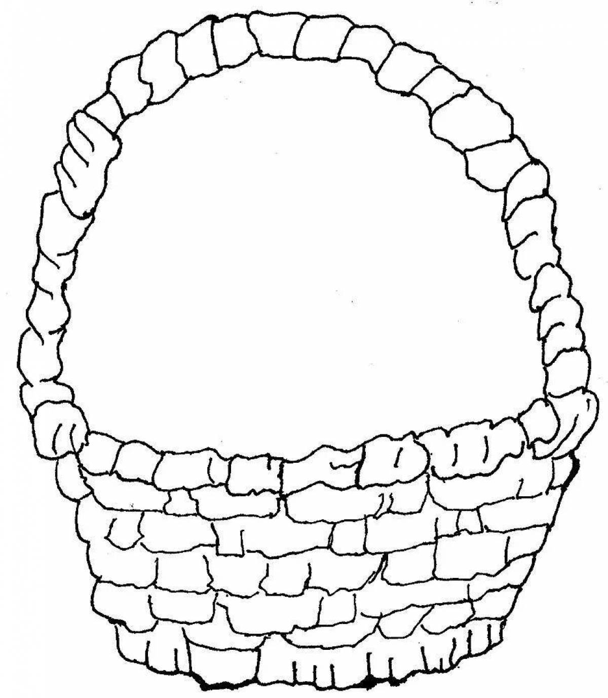 Корзина трафарет. Корзинка раскраска. Корзина для рисования. Корзина раскраска для детей. Трафарет корзинки.