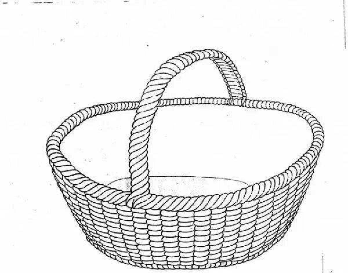 Шаблон корзины. Корзинка раскраска. Корзина раскраска для детей. Корзина плетеная раскраска. Лукошко раскраска.