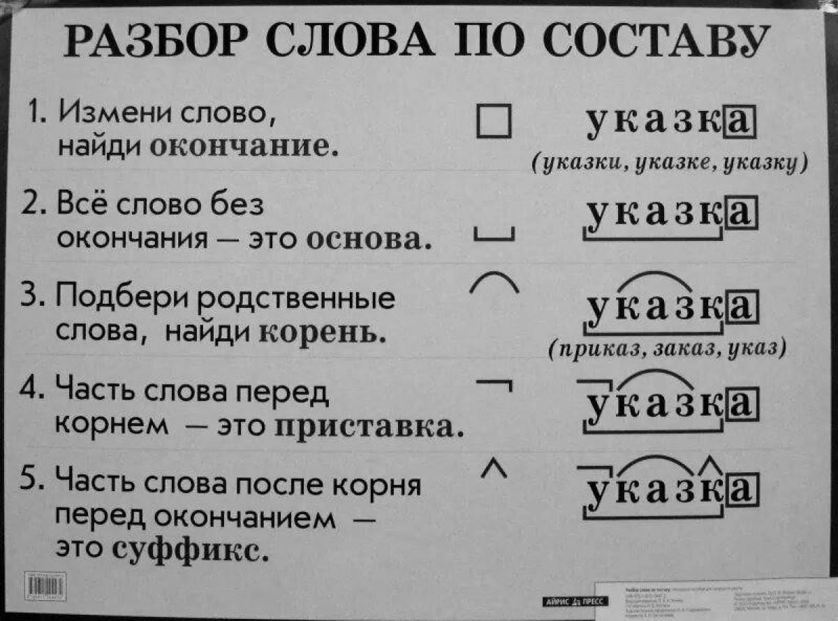 Раскраски Разобрать слово по составу (38 шт.) - скачать или распечатать бесплатн