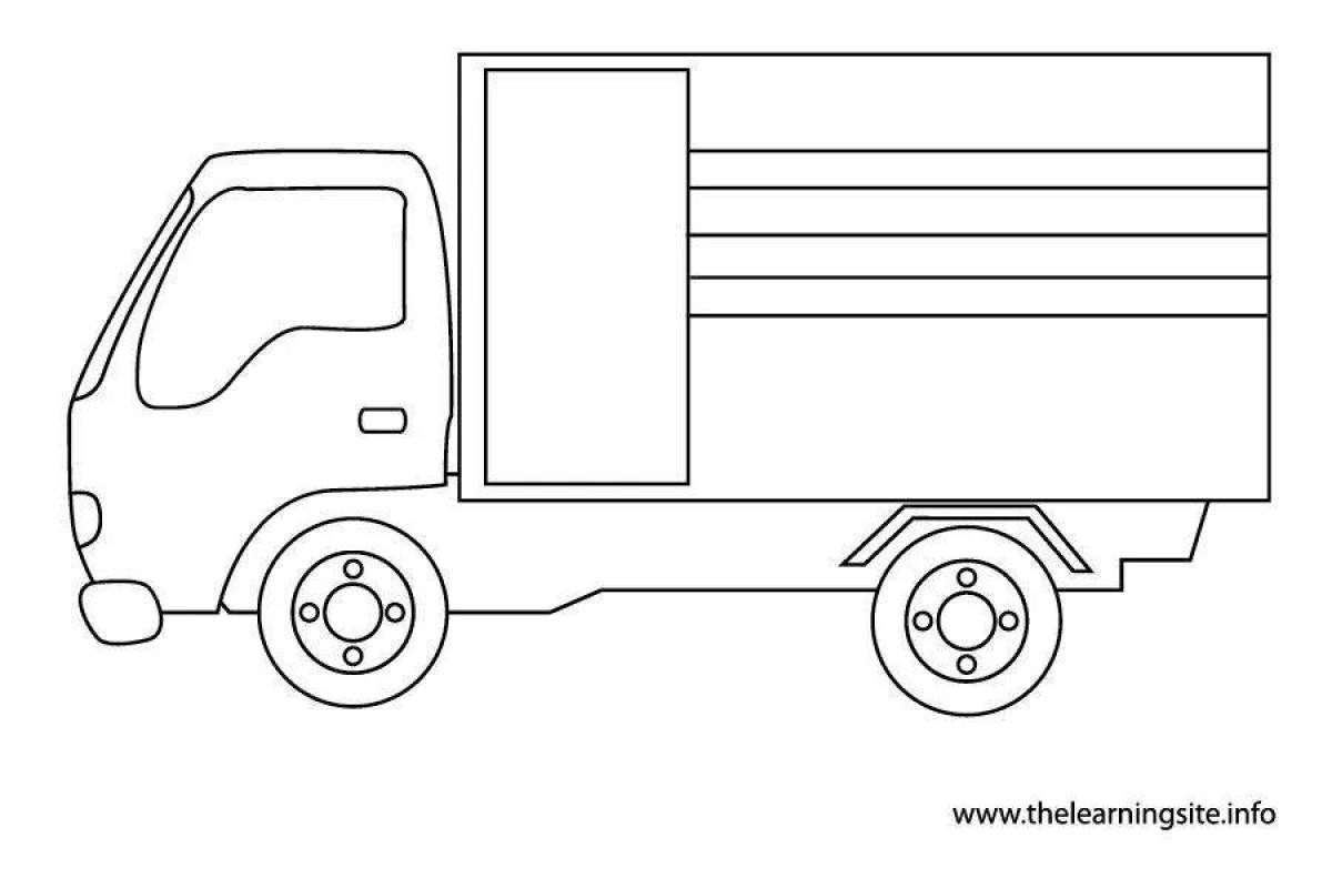 Рисунок грузовика для детей для раскраски