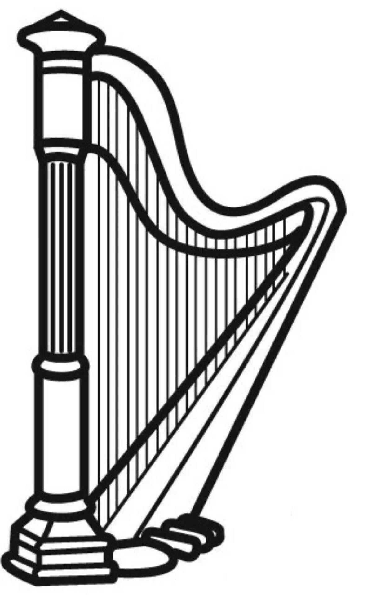Арфа рисунок. Арфа карандашом. Арфа раскраска для детей. Музыкальные инструменты для раскрашивания арфа. Арфа трафарет.