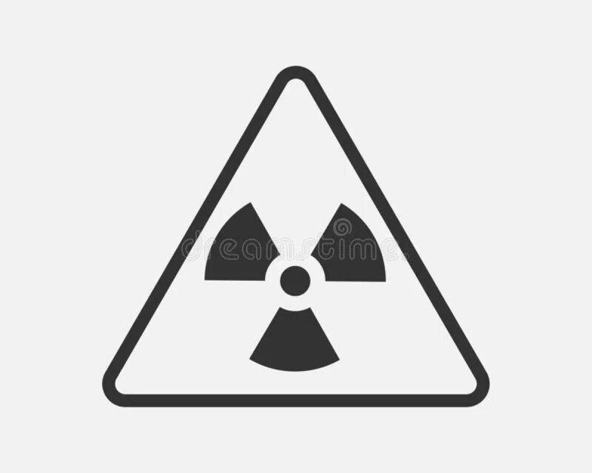 Знак радиации треугольный