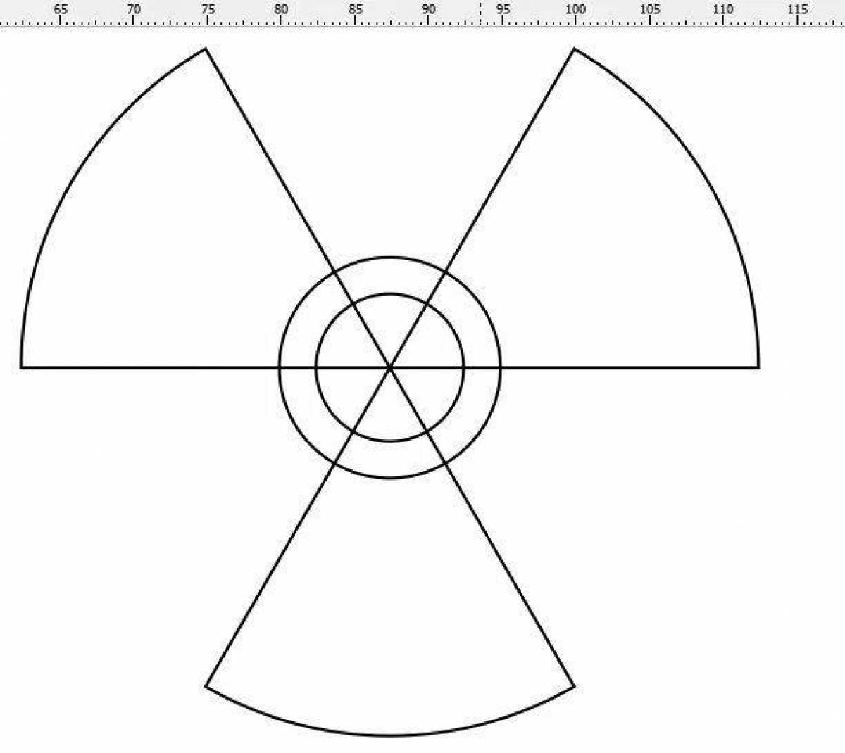 Как нарисовать знак радиации карандашом