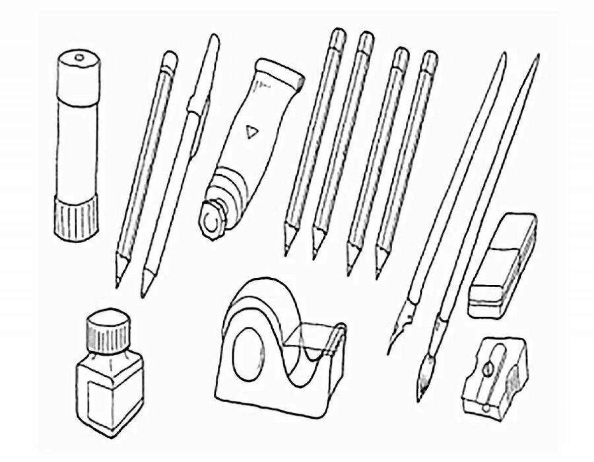 Школьные предметы картинки раскраски