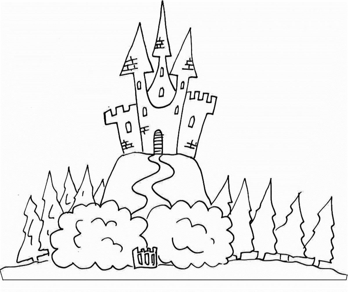 Замок снежной королевы раскраска для детей